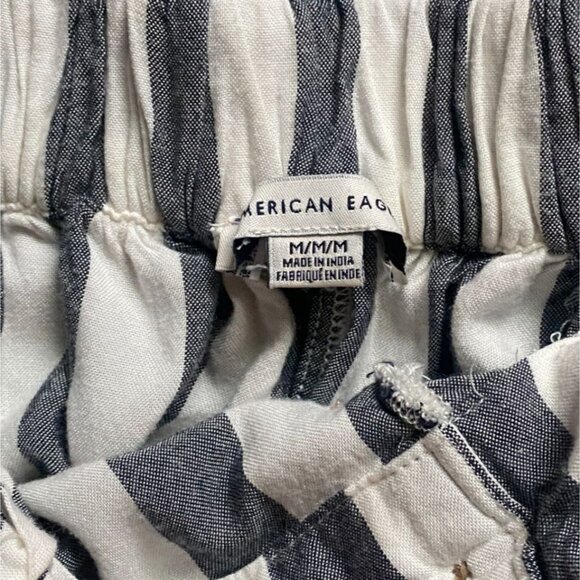 American Eagle Striped Paperback Trousers-Lightweight-Gray/White-M - Picture 6 of 9